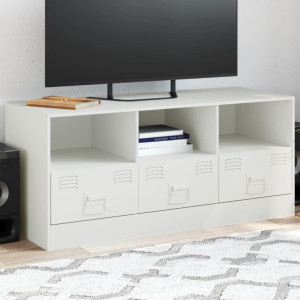 Mueble para TV de acero blanco 99x39x44 cm D