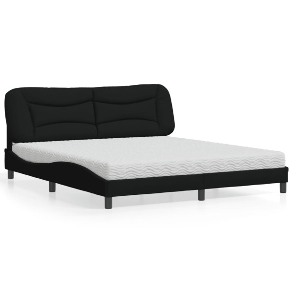 Cama con colchón de tela negro 180x200 cm Cama con colchón de tela negro 180x200 cm D