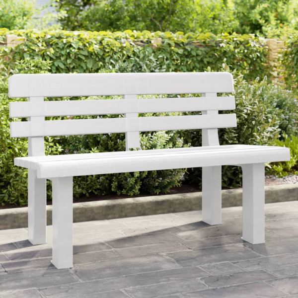 Banco de jardín polipropileno blanco 110x52x71 cm D