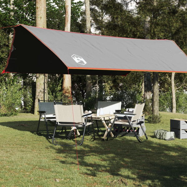 Lona de camping impermeável cinza e laranja 500x294 cm D