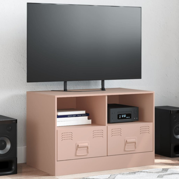 Mobiliário para TV de aço rosa 67x39x44 cm D