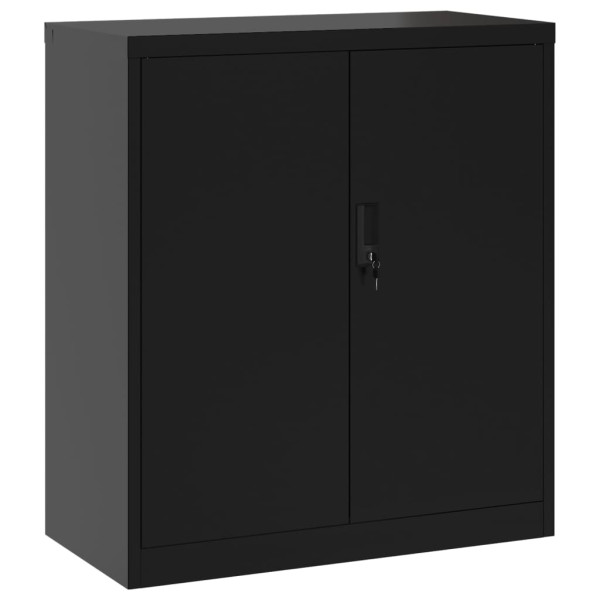 Gabinete de arquivamento de aço preto 79x40x90 cm D