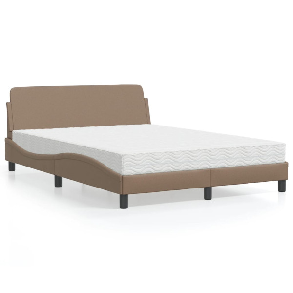 Cama con colchón cuero sintético capuchino 140x190 cm Cama con colchón cuero sintético capuchino 140x190 cm D