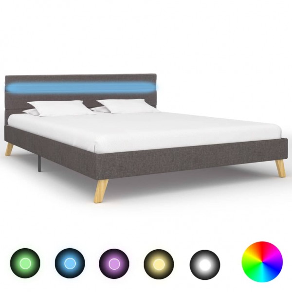 Estructura de cama con LED de tela gris claro 120x200 cm D