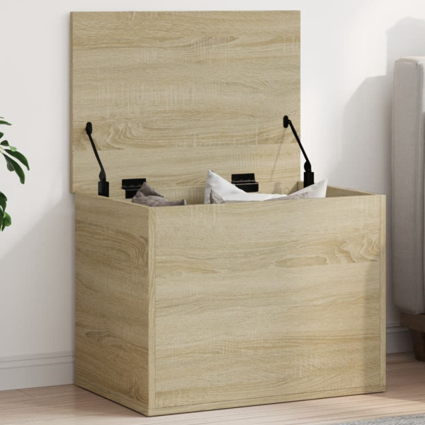 Caja de almacenaje madera ingeniería roble Sonoma 60x42x46 cm D