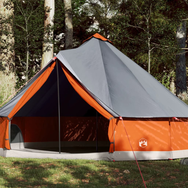 Tienda familiar tipi para 8 personas impermeable gris naranja D