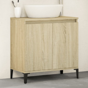 Armario de lavabo madera contrachapada roble Sonoma 58x33x60 cm D