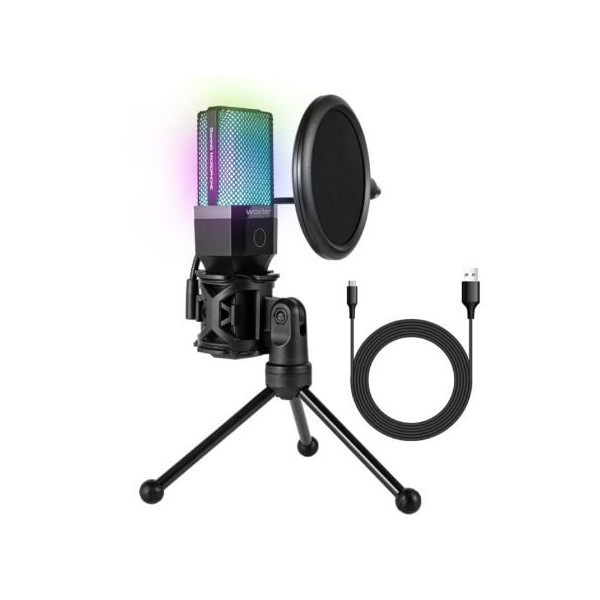 Micrófono Woxter MIC STUDIO 65 RGB negro D