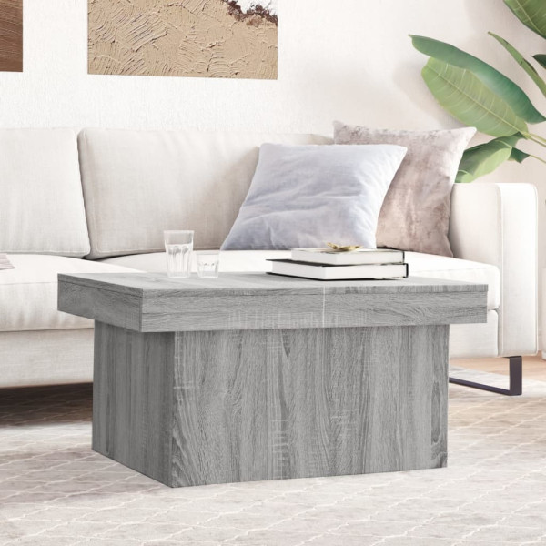 Mesa de centro madera de ingeniería gris Sonoma 80x55x40 cm D