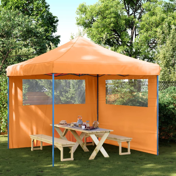 Tienda de fiesta plegable Pop-Up 2 paredes laterales naranja D