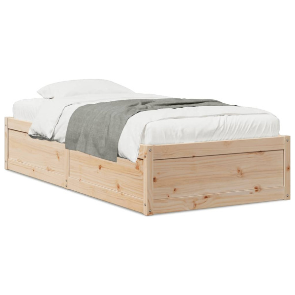 Estructura de cama madera maciza de pino 100x200 cm D