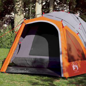 Tenda iglu para 3 pessoas com abertura rápida cinza/laranja D