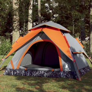 Tenda iglu para 3 pessoas com abertura rápida cinza/laranja D