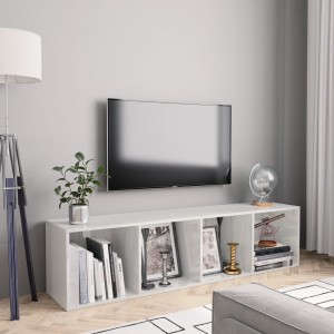 Estantería/mueble de TV blanco brillo 143x30x36 cm D