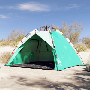 Tenda de praia 3 pessoas impermeável de abertura rápida verde D