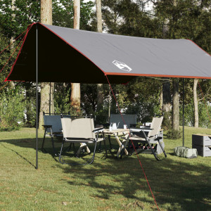 Lona de camping impermeable gris y naranja 430x380x210 cm D