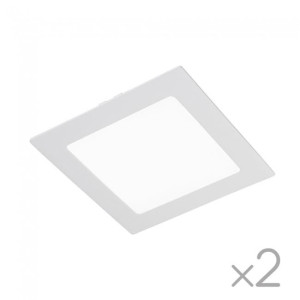 Pack 2 x Downlight LED cuadrado Extraplano 6000K (18W) D