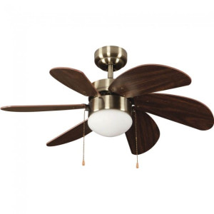 Ventilador de techo con luz Basic Marrón H
