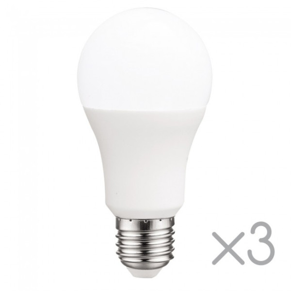 Pacote 3 lâmpadas LED E27 padrão 10 W (luz fria) D