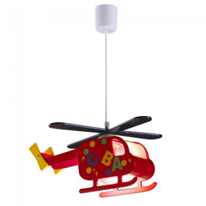 Lámpara infantil de techo Helicóptero Rojo D