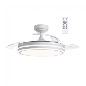 Ventilador LED com pás dobráveis Branco Pérola CCT (72W) D