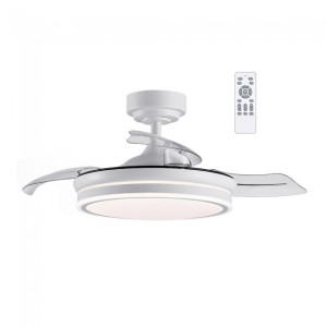 Ventilador LED com lâminas retráteis Mini TC branco (46W) D