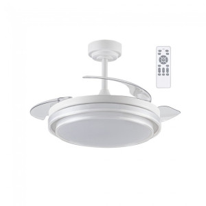 Ventilador LED com Lâminas Dobráveis Messina Branco CCT Dim (72W) D