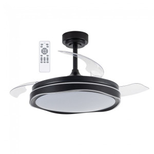 Ventilador LED folhas Goan Negro CCT Dim (72W) D