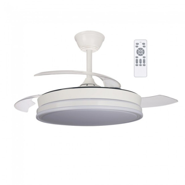 Ventilador LED aspas plegables Surpino Blanco CCT Dim (45W) D