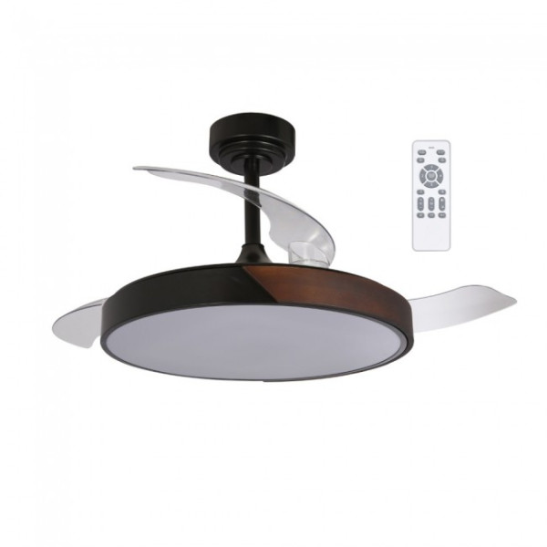 Ventilador LED aspas plegables Terno Negro CCT Dim (72W) D