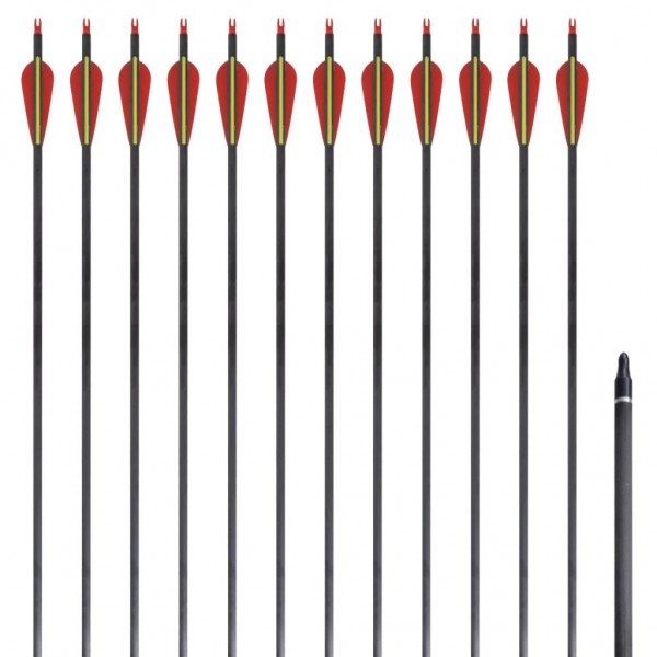 Flechas de carbono para arco recurvo estándar. 30 0.76 cm. 12 pzas D