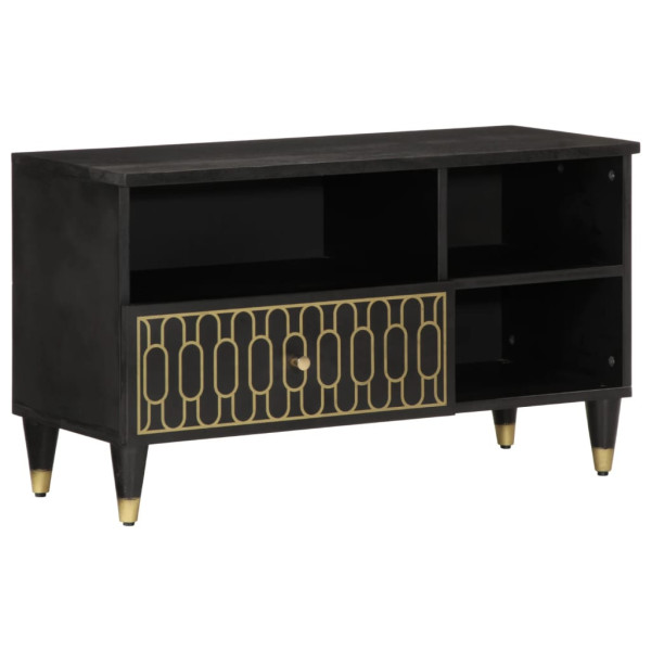 Mueble de TV madera maciza de mango 80x33x46 cm Mueble de TV madera maciza de mango 80x33x46 cm D
