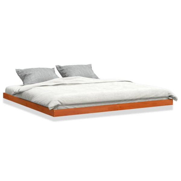 Estructura de cama madera maciza pino marrón cera 120x200 cm Estructura de cama madera maciza pino marrón cera 120x200 cm D