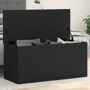 Caja de almacenaje madera de ingeniería negro 100x42x46 cm D