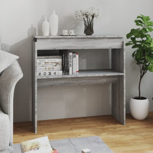 Mesa consola madera contrachapada gris Sonoma 80x30x80 cm D