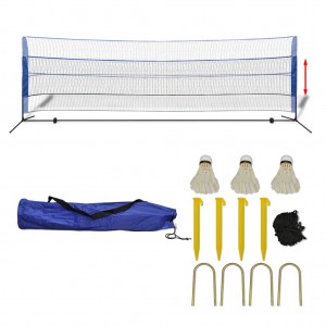 Conjunto rede de badminton com volantes 500 x 155 cm H