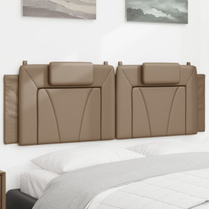 Cabeça de cama acolchoado couro sintético cappuccino 160 cm D