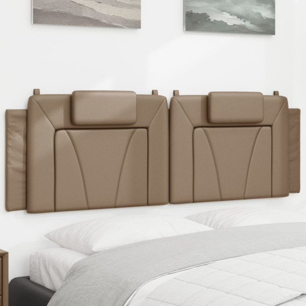 Cabecero de cama acolchado cuero sintético capuchino 160 cm D