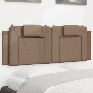 Cabecero de cama acolchado cuero sintético capuchino 140 cm D