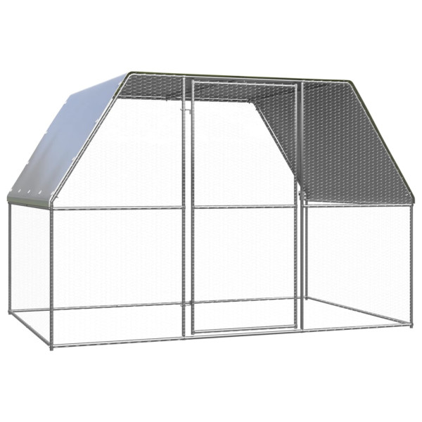 Gallinero de acero galvanizado plateado y gris 3x2x2 m D