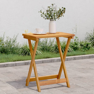 Mesa de jardín plegable madera maciza de acacia 50x36x60 cm D