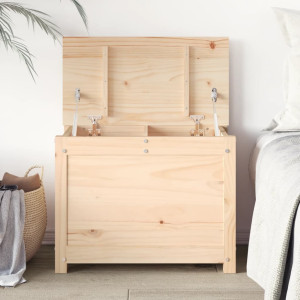 Caja de almacenamiento madera maciza de pino 60x32x45.5 cm D