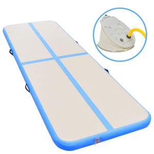 Cama de ginástica inflável com bomba de 700x100x10 cm PVC azul D