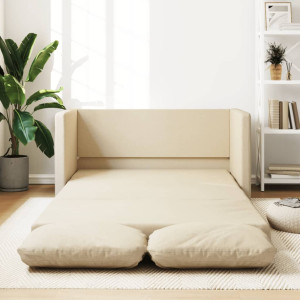 Sofá-cama 2 em 1 tecido creme 112x174x55 cm D