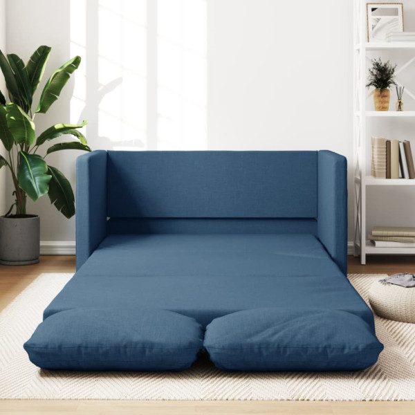 Sofá cama de suelo 2 en 1 tela azul 112x174x55 cm D