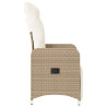 Sillones reclinables de jardín con cojines beige 2 uds ratán PE 5
