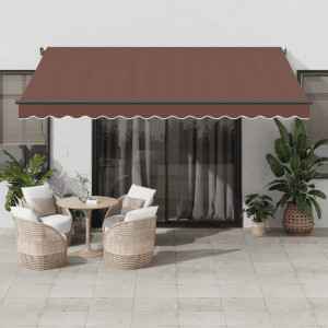 Toldo retráctil manual marrón 400x350 cm D