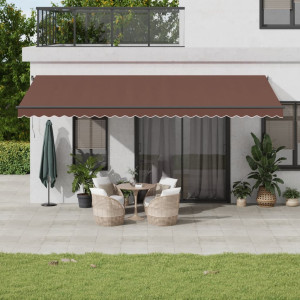 Toldo retráctil manual marrón 600x350 cm D