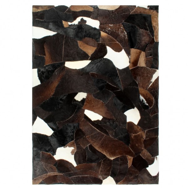 Alfombra de almazuela cuero pelo negro/blanco/marrón 120x170 cm D