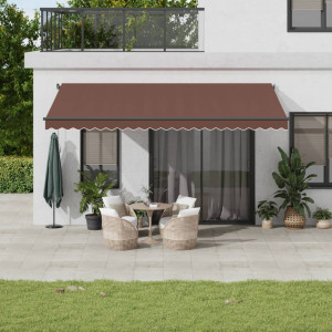 Toldo retráctil manual marrón 500x350 cm D